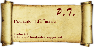 Poliak Témisz névjegykártya